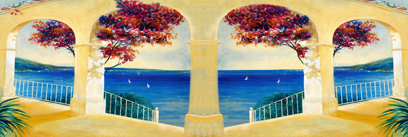 Trompe l'oeil PT 100816 - affresco vista mare Profumo Mediterraneo
